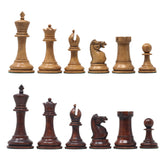 The Jaques Tournament Anderssen “Drop-Jaw” Replica Chessmen Distressed & Mahogany – 4.4" King