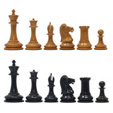 William Leuchars Series 1849 Historical Reproduction 3.5" Chess set - Ebony/Lacquered Antiqued Boxwood