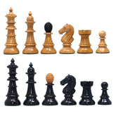 Early Old Vienna Style Coffee House 1900 Reproduction 4.5" Non-Antiqued Boxwood/Ebony Wood Chess set