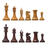 The Jaques Tournament Anderssen “Drop-Jaw” Replica Chessmen Original Vintage Look & Mahogany – 4.4" King