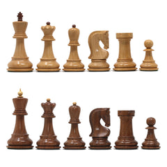 Zagreb '59 Series 3.75" Luxury Chessmen in Golden Rosewood and Natural Boxwood
