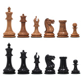 Nathaniel 1849 Antique Reproduction Vintage 3.75" Chess Set in Ebony/ Distressed Boxwood