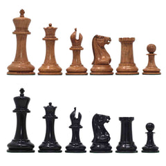 1849 Early Version Reproduced 4.4" Chess Set in Distressed Boxwood/Ebony