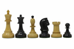 Dubrovnik 1950 Vintage 3.75" Reproduction Chess Set in Genuine Ebony & Natural Boxwood