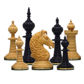 Anglo-Persian Artisan Series 4.75" Luxury Chess set by Mandeep Saggu in Ebony and Natural Boxwood