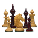 Anglo-Persian Artisan Series Luxury 4.75" Chess set by Mandeep Saggu in African  Padouk and Natural Boxwood