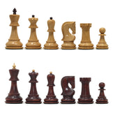 Zagreb '59 Series 3.75" Luxury Chessmen in Natural Boxwood & Mahogany Gilded
