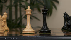 B & Company Reproduced Staunton 4.4" Non-Antiqued/Ebony Chessmen