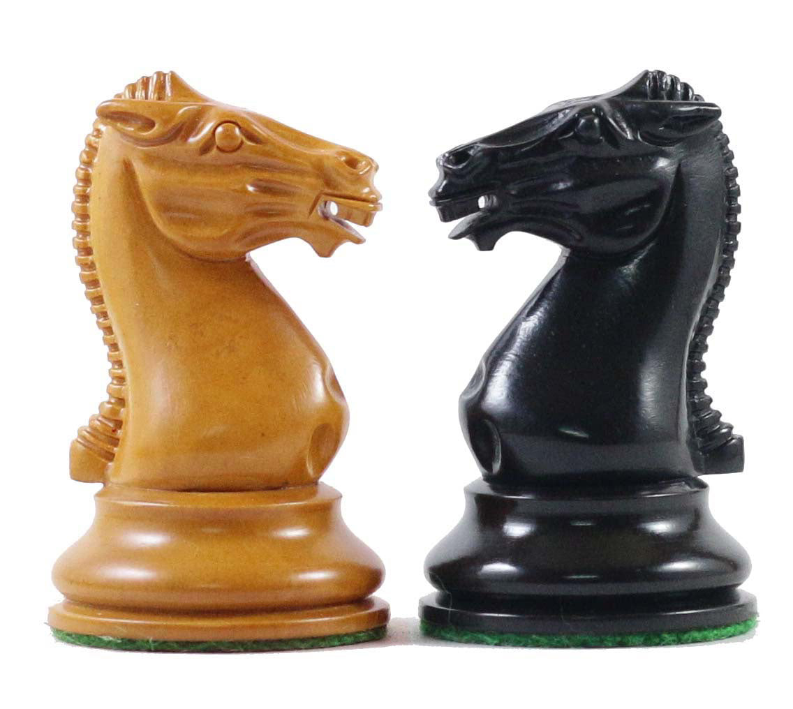Walter Grimshaw 1854 Circa Reproduction Staunton Antiqued Boxwood/Ebony Chess Set