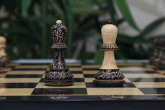 Zagreb '59 Series Luxury Chessmen in Burnt Boxwood - 3.75" King Height