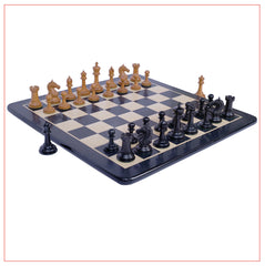 Antique Warrior 4" Chess Set in antiqued box wood and ebony wood