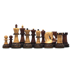 Zagreb '59 Series Luxury Chessmen in Burnt Golden Rose/ Boxwood - 3.75" King Height