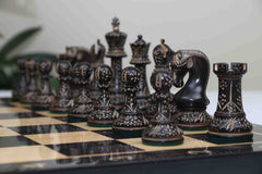 Leningrad Series 4" Luxury Staunton Chess Set in Burnt Boxwood