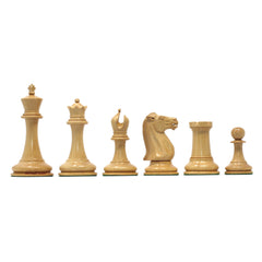 The Leuchars Series Luxury Staunton Reproduced 3.6" Chess Pieces in Natural Boxwood/Ebony