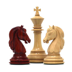 The Stallion of Columbus Series Luxury Staunton Padouk/Boxwood Chess set: King Height 4.4"