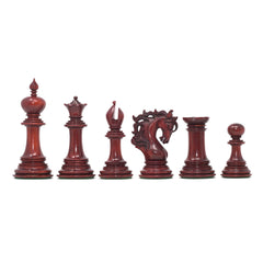 Valluzia Series 4.4" Luxury Staunton Chessmen in Blood Rose Wood and Boxwood