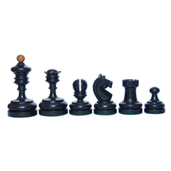 Reproduction Vintage 1930 German Knubbel 3.5" Chess Set in Distressed Antiqued and Ebonised Box wood
