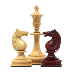 The William Hallett 1860 London Chess Set in Natural Boxwood/Padouk - 3.5" King