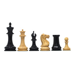 Original Reproduction Nathaniel 1849 Vintage 4.4" Chess Pieces in Boxwood & Ebony