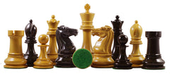 Reproduction BCC 1900-01 Edition Staunton Stroud Club Size 4.4" Antiqued Boxwood & Ebony Chessmen