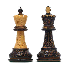 Zagreb '59 Series Luxury Chessmen in Lacquered Burnt Boxwood - 3.75" King Height
