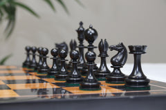 The William Hallett 1860 London Chess Set in Distressed Boxwood/Ebony - 3.5" King