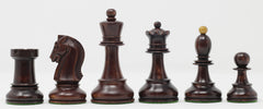 Dubrovink Series 1950 Vintage Reproduction 3.75" Chess Set in Natural Boxwood/Indian Rosewood