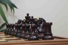 Dubrovnik Series 1950 Vintage Reproduction 3.75" Chess Set in Natural Boxwood/Indian Rosewood