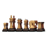 Leningrad Series 4" Luxury Staunton Chess Set in Burnt Gold Rosewood & Boxwood