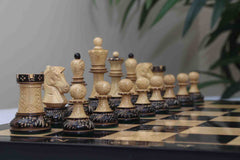 Dubrovink Series 1970 Reproduction 3.75" Luxury Burnt Boxwood Chess Set