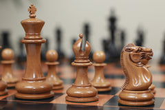 Original Reproduction Nathaniel 1849 Vintage 4.4" Chess Pieces in Distressed Boxwood & Ebony