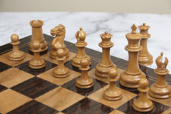 Original Reproduction Nathaniel 1849 Vintage 4.4" Chess Pieces in Antiqued Boxwood & Ebony