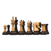 Leningrad Series 4" Luxury Staunton Chess Set in Burnt Boxwood
