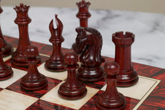 Tristan Series Luxury Staunton Chess Pieces in Blood Rose wood: King Size 4.4"