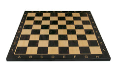 Chess Board with Square size 2.5" with Notations in Ebony/Maple Look