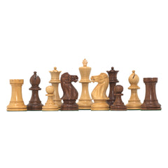 Aron Series Luxury 4" Luxury Staunton Chess Pieces in Boxwood & Golden Rosewood