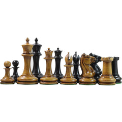 Morphy Cooke 1849-50 Vintage 3.5" Chess Design in Distressed Antique look and Ebony Wood