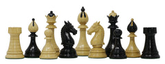 THE 1951-1954 "ČESKÁ KLUBOVKA" FIDE TOURNAMENT CZECH REPRODUCTION CHESSMEN IN EBONY WOOD & BOXWOOD - 4.0" KING