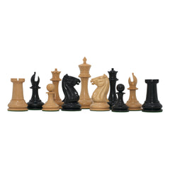 Morphy Cooke 1849-50 Vintage 3.5" Reproduction Chess Set in Non-Antiqued Boxwood & Ebony