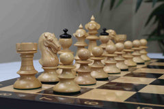 The Austrian Coffehouse Series Luxury 4" Chessmen in Natural Boxwood & Ebony