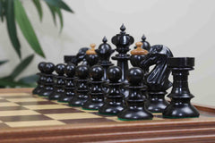 The Austrian Coffehouse Series Vintage Luxury Chess Pieces in Antiqued Boxwood and Ebony - 4.0" King