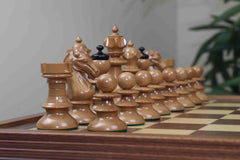 The Austrian Coffehouse Series Vintage Luxury Chess Pieces in Antiqued Boxwood and Ebony - 4.0" King