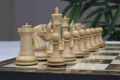 Grand Collection Signature Series Luxury Staunton Chess Pieces in Ebony and Boxwood: King Size 4.4"