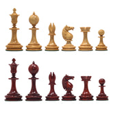 The William Hallett 1860 London Chess Set in Natural Boxwood/Padouk - 3.5" King