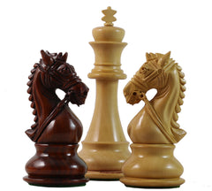Bridle Series 4.5" Premium Staunton Chess Set in African Padouk and Box Wood