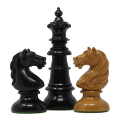 Old Vienna Style Coffee House 1900 Reproduction 4.5" Antiqued Box wood/Ebony wood Chess Set