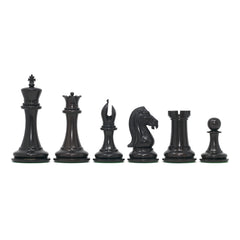 Chariot of Selene Series 4.4" Luxury Staunton Chessmen in Distressed Boxwood and  Ebony Wood