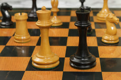 Reproduction Vintage B & Co 1860s Antique Chess Set in Ebony / Antiqued Box wood - 4" King
