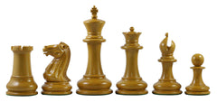 Vintage Reproduction 1850-55 Staunton 4.4" Ebony/ Antiqued Boxwood Chess Pieces