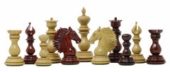 Troy Series Luxury Staunton 4.4" Padouk and Boxwood Chessmen